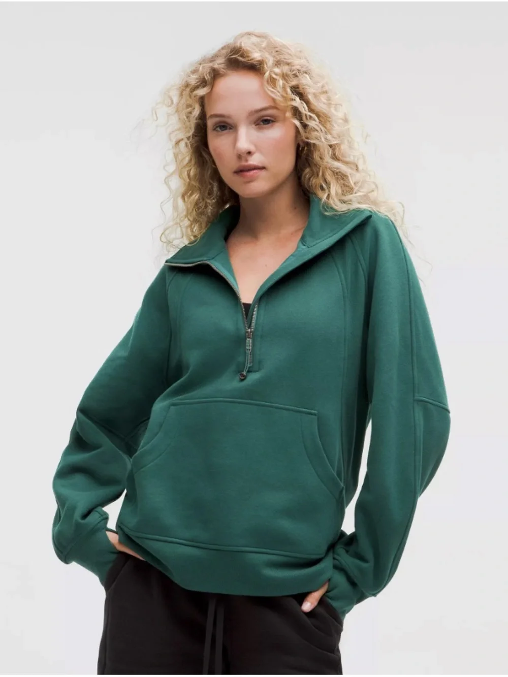 Scuba Oversized Half-Zip Hoodie Long